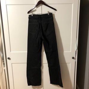 zara size 6 black jeans raw hem